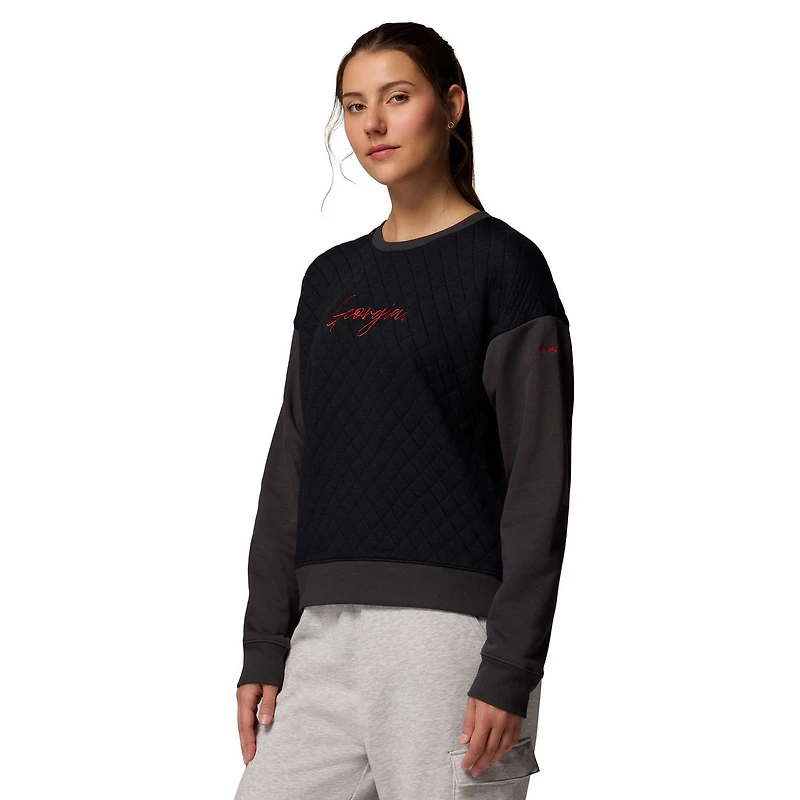 Sweat-shirt matelassé noir Columbia Georgia Bulldogs pour femme