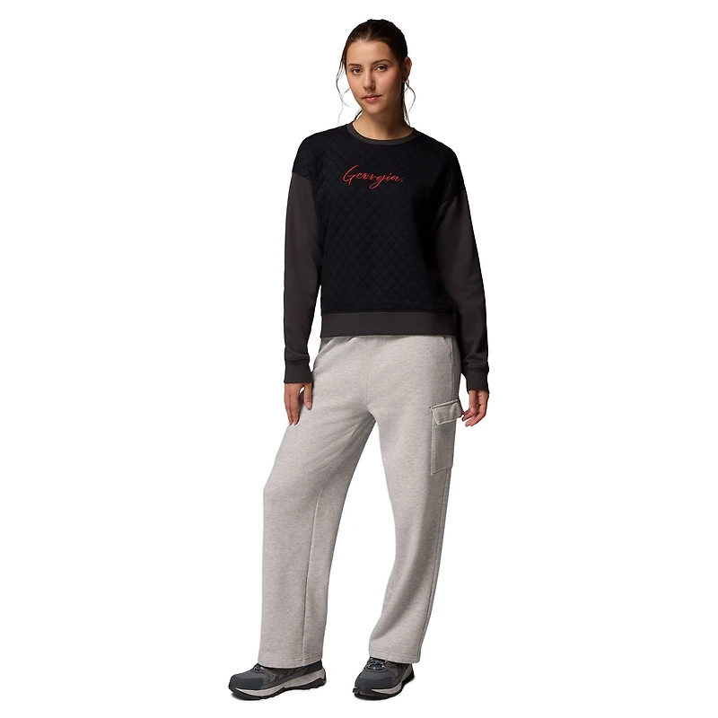 Sweat-shirt matelassé noir Columbia Georgia Bulldogs pour femme