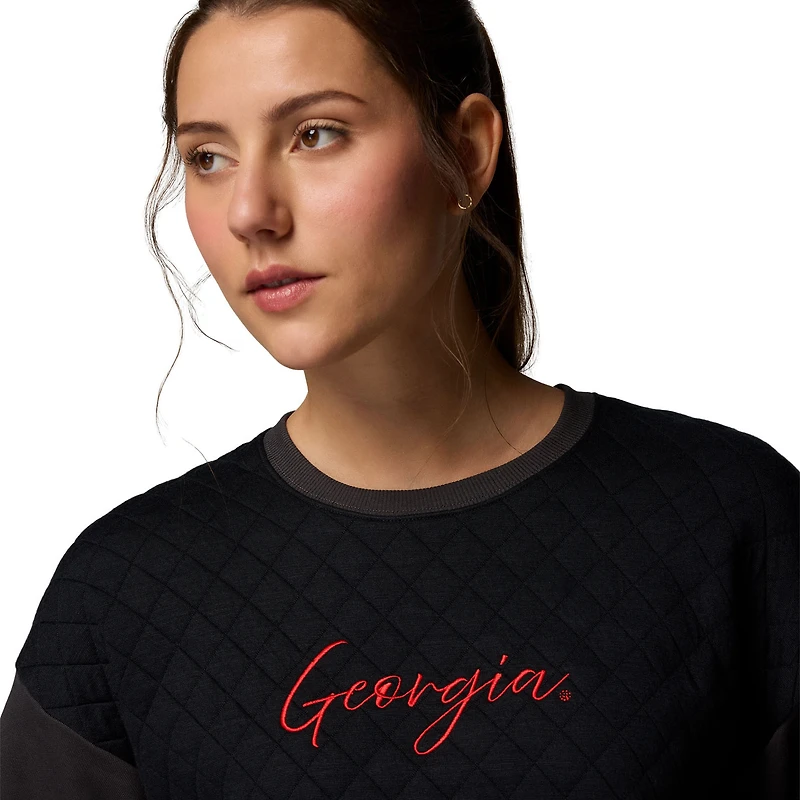Sweat-shirt matelassé noir Columbia Georgia Bulldogs pour femme