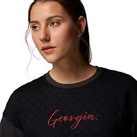 Sweat-shirt matelassé noir Columbia Georgia Bulldogs pour femme