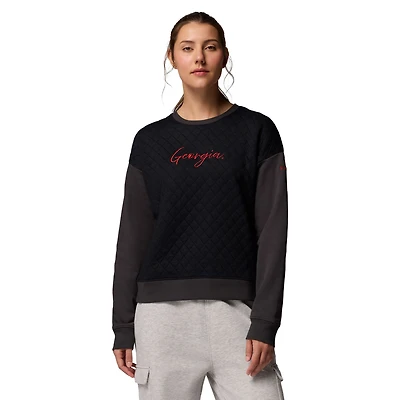 Sweat-shirt matelassé noir Columbia Georgia Bulldogs pour femme