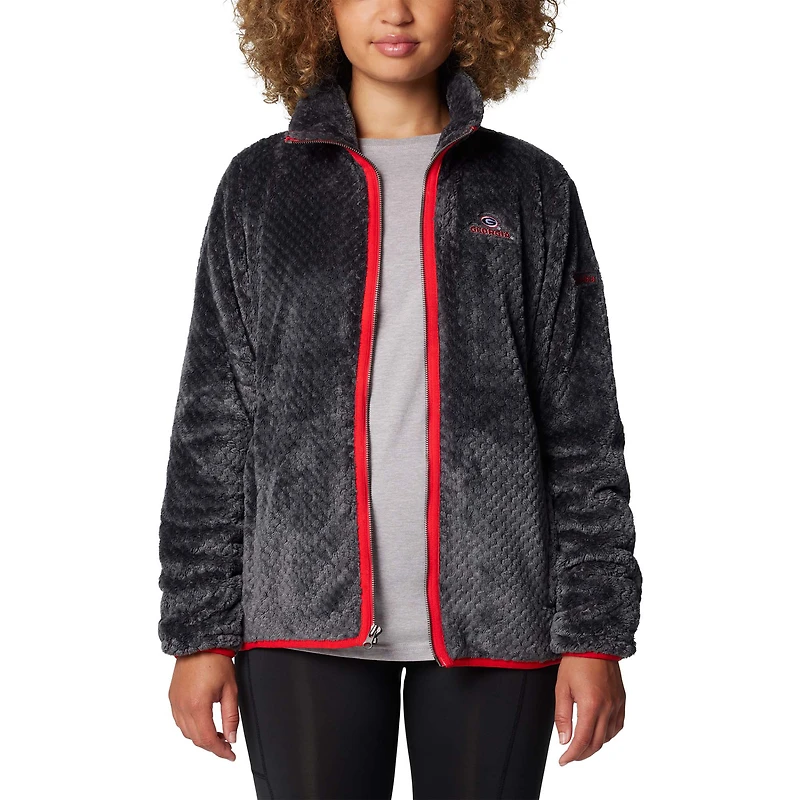 Women's Columbia  Black Georgia Bulldogs Fireside II Sherpa Full-Zip Jacket