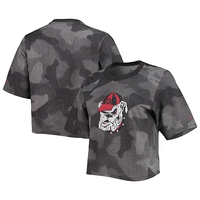 Women's Columbia Gray/Black Georgia Bulldogs Park Camo Boxy T-Shirt