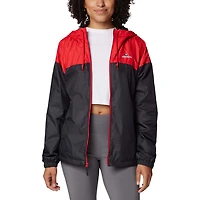Veste coupe-vent à capuche entièrement zippée Columbia Georgia Bulldogs Flash Forward pour femme, rouge/noir