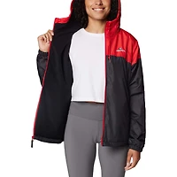 Veste coupe-vent à capuche entièrement zippée Columbia Georgia Bulldogs Flash Forward pour femme, rouge/noir