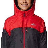 Veste coupe-vent à capuche entièrement zippée Columbia Georgia Bulldogs Flash Forward pour femme, rouge/noir