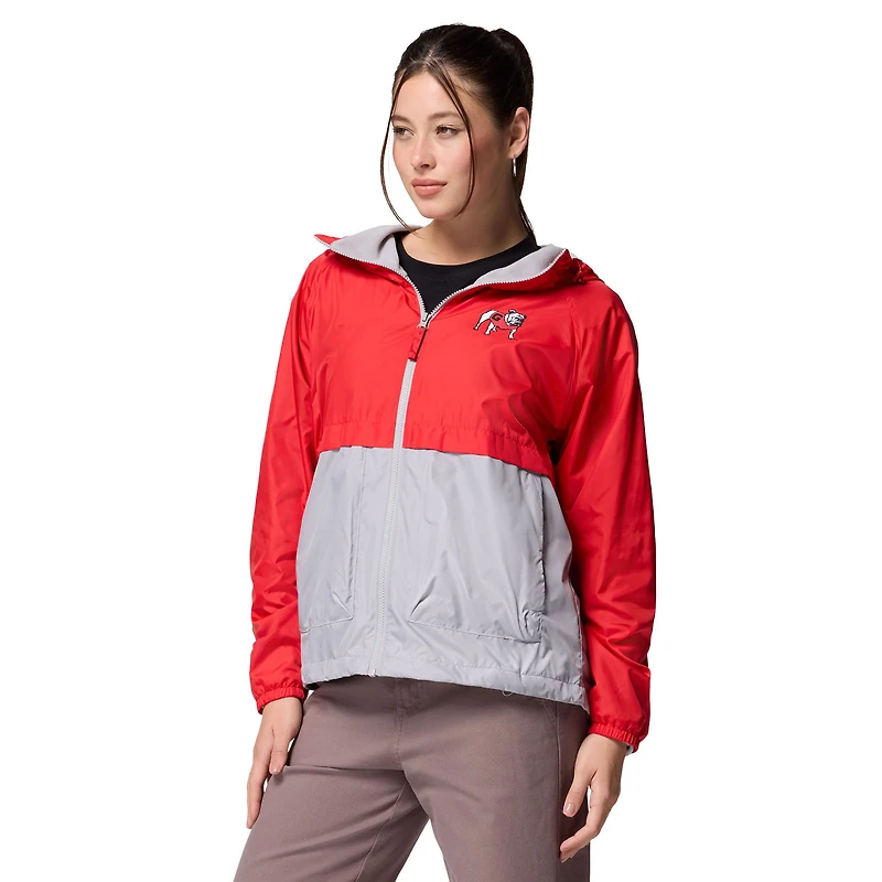 Women's Columbia Red/Grey Georgia Bulldogs Spire Hoodie Windbreaker
