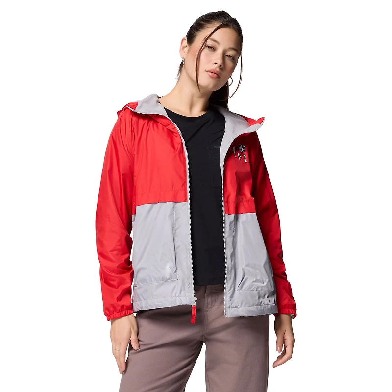 Coupe-vent à capuche Columbia rouge/gris Georgia Bulldogs Spire pour femme