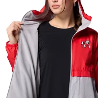 Coupe-vent à capuche Columbia rouge/gris Georgia Bulldogs Spire pour femme