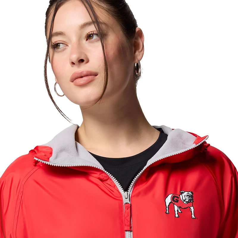 Coupe-vent à capuche Columbia rouge/gris Georgia Bulldogs Spire pour femme