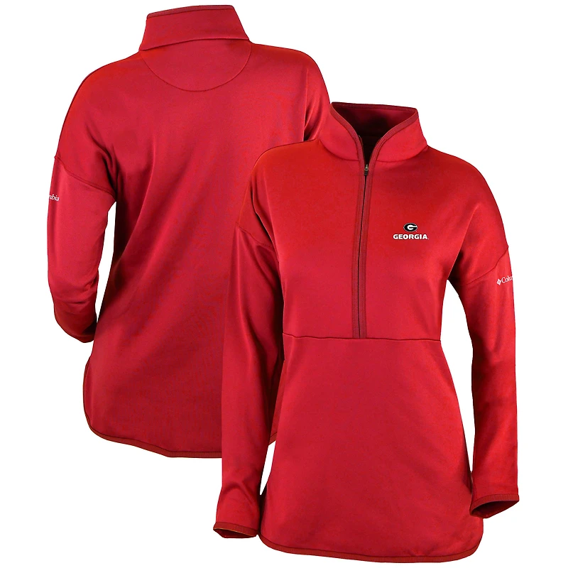 Women's Columbia  Red Georgia Bulldogs Omni-Wick Go For It Half-Zip Pullover Top