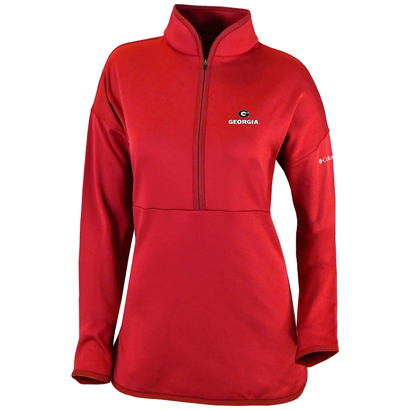 Women's Columbia  Red Georgia Bulldogs Omni-Wick Go For It Half-Zip Pullover Top