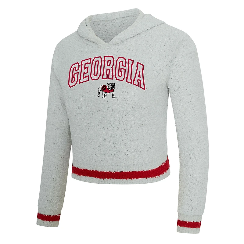 Ensemble sweat à capuche et short manches longues Whitley gris/rouge pour femme Concepts Sport Georgia Bulldogs