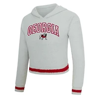 Ensemble sweat à capuche et short manches longues Whitley gris/rouge pour femme Concepts Sport Georgia Bulldogs