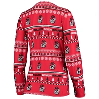 Women's Concepts Sport Red Georgia Bulldogs Holiday Long Sleeve Top & Pants Sleep Set