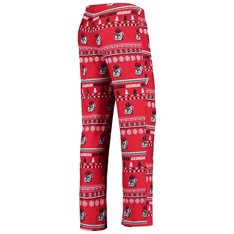 Ensemble de nuit Concepts Sport Red Georgia Bulldogs Holiday pour femme, haut à manches longues et pantalon