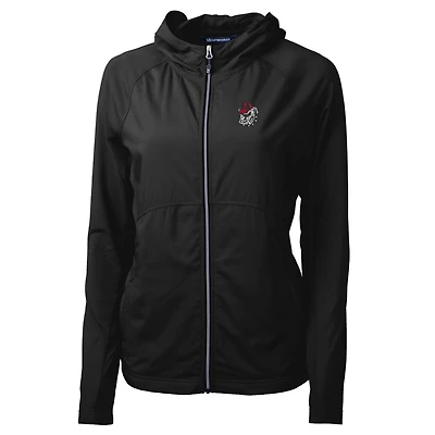 Veste zippée intégrale Cutter & Buck pour femme, motif Georgia Bulldogs noirs.