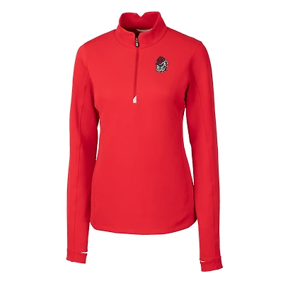Women's Cutter & Buck Red Georgia Bulldogs Traverse Half-Zip Pullover Jacket
