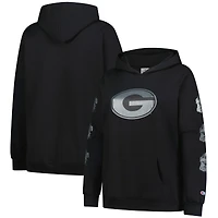 Women's Fanatics Black Georgia Bulldogs Plus Sleeve Hit Pullover Hoodie