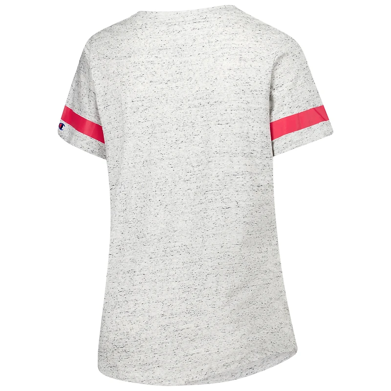 T-shirt à lacets et col en V pour femmes Fanatics Heather Gray Georgia Bulldogs grande taille
