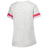 T-shirt à lacets et col en V pour femmes Fanatics Heather Gray Georgia Bulldogs grande taille