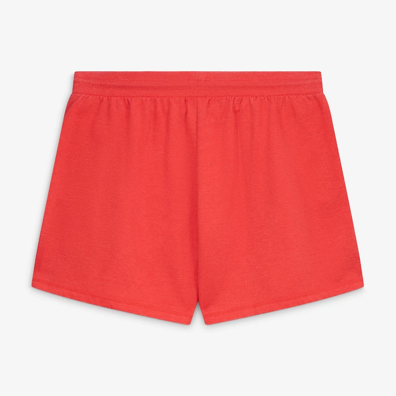 Ensemble de nuit Fanatics Heather Red Georgia Bulldogs pour femmes, short et sweat à capuche sans manches, grandes tailles.