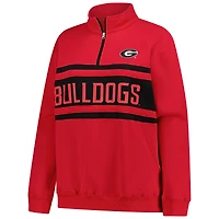 Women's Fanatics Red/Black Georgia Bulldogs Plus Quarter-Zip Pullover