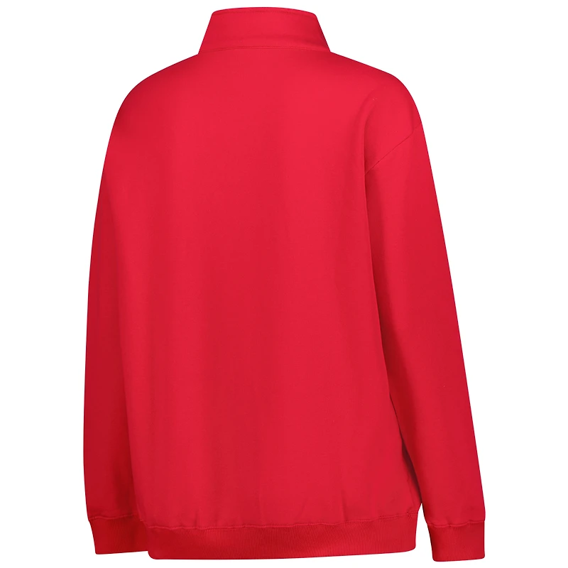 Women's Fanatics Red/Black Georgia Bulldogs Plus Quarter-Zip Pullover