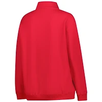 Women's Fanatics Red/Black Georgia Bulldogs Plus Quarter-Zip Pullover