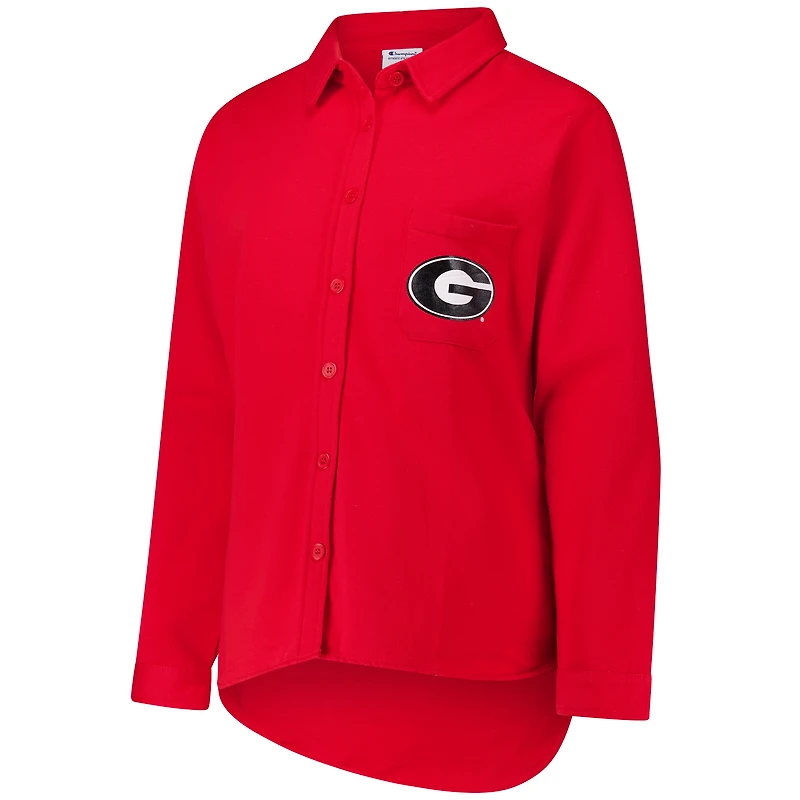 Women's Fanatics  Red Georgia Bulldogs Plus Button-Up Shacket