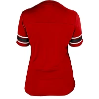 Women's Fanatics Red Georgia Bulldogs Plus Mesh Overlay Lace-Up Jersey T-Shirt