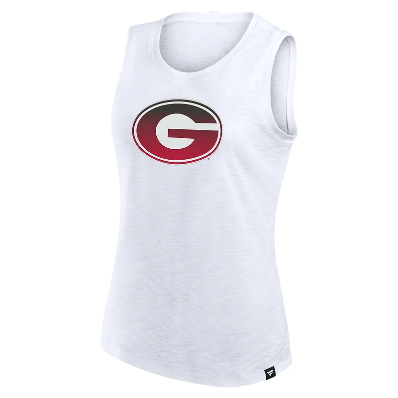 Women's Fanatics White Georgia Bulldogs Activate Slub Tank Top