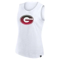 Women's Fanatics White Georgia Bulldogs Activate Slub Tank Top