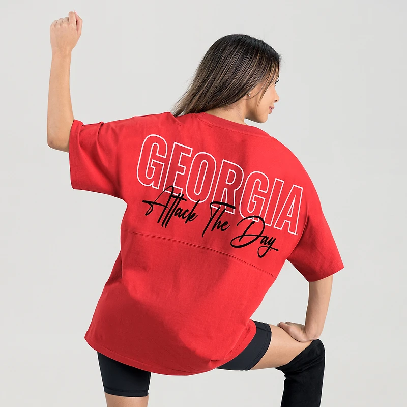 T-shirt surdimensionné Gameday Couture rouge Georgia Bulldogs pour femme, « Back at Ya »