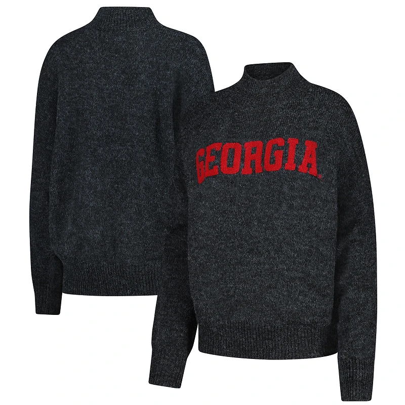 Women's Gameday Social Black Georgia Bulldogs Oversized Varsity Sweater