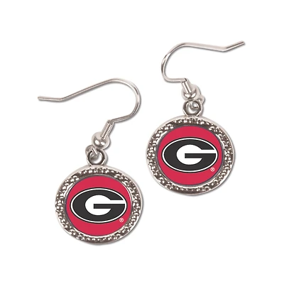 Boucles d'oreilles pendantes rondes Georgia Bulldogs WinCraft pour femmes