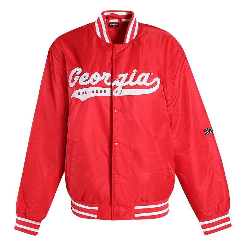 Women's Hype and Vice Red Georgia Bulldogs A-Game Varsity Full-Snap Jacket