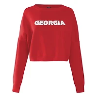 Pull court surdimensionné en tricot Ivy pour femme Hype and Vice Red Georgia Bulldogs