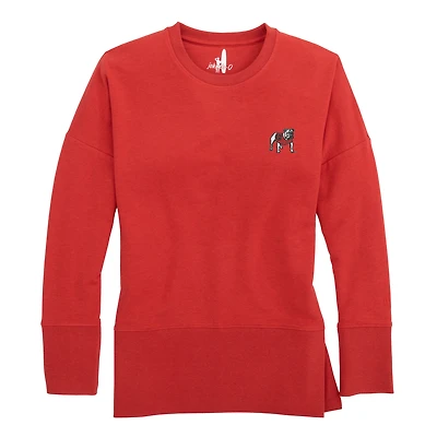 Women's johnnie-O Red Georgia Bulldogs Brittany Tri-Blend Sweatshirt