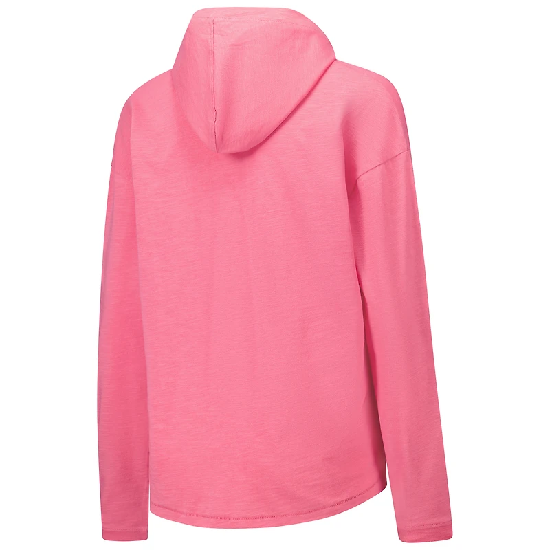Women's League Collegiate Wear Red Georgia Bulldogs Slub Long Sleeve V-Neck Hoodie T-Shirt