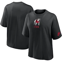T-shirt Nike noir pour femme Georgia Bulldogs Legacy Established Boxy