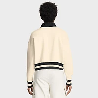 Women's Nike Cream Georgia Bulldogs Oversized Legacy Cropped Half-Zip Sweatshirt