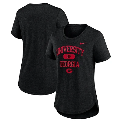 Women's Nike Heather Black Georgia Bulldogs Blitz Tri-Blend T-Shirt