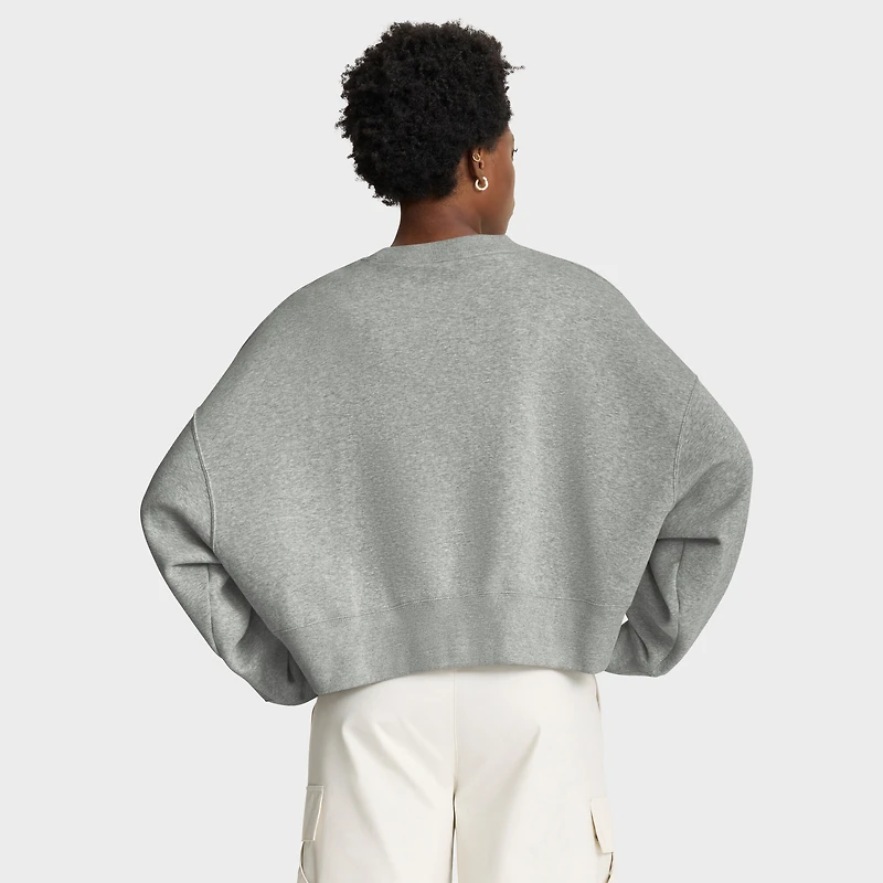 Women's Nike Heather Gray Georgia Bulldogs Oversized Phoenix Arch Pullover Sweatshirt