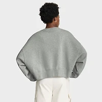 Women's Nike Heather Gray Georgia Bulldogs Oversized Phoenix Arch Pullover Sweatshirt