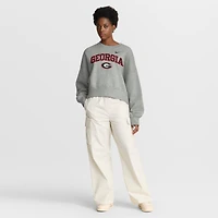 Women's Nike Heather Gray Georgia Bulldogs Oversized Phoenix Arch Pullover Sweatshirt