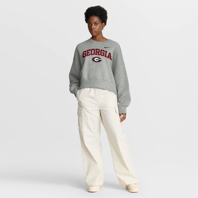 Sweat-shirt Nike rouge surdimensionné Phoenix Arch pour femme des Georgia Bulldogs