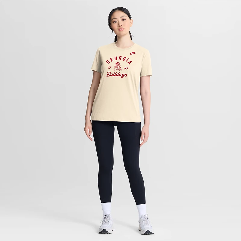 Women's Nike Natural Georgia Bulldogs Legacy Team Name T-Shirt