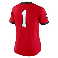 Maillot de match rouge Nike #1 Georgia Bulldogs pour femme