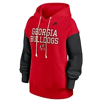 Sweat à capuche surdimensionné Nike rouge/noir Georgia Bulldogs Legacy Phoenix pour femme